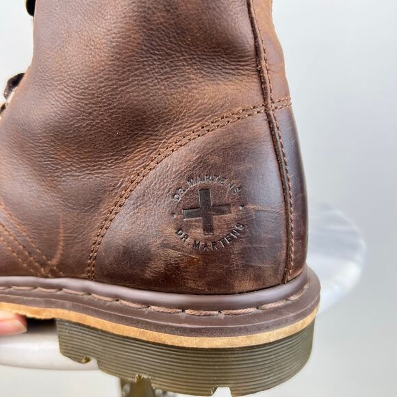 Dr. Martens Pier Brown Leather Lace Up Combat Boots Mens Size US 10